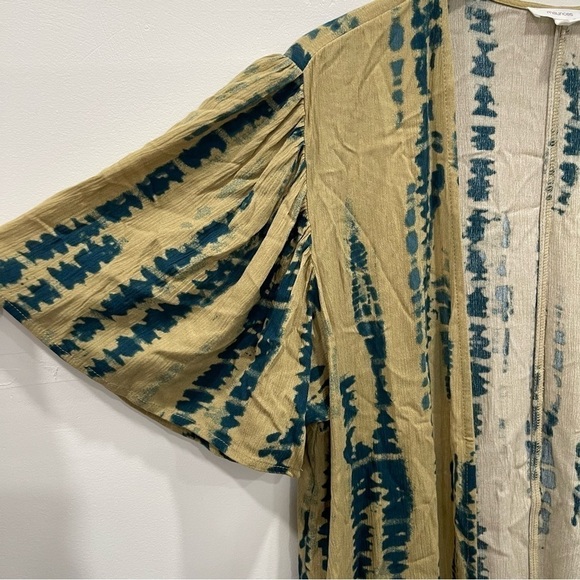 Maurices Ruffle Short Sleeve Kaftan Open Front Throw Small Tie-Dye - Picture 7 of 8